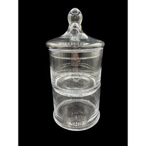 Vintage Stackable Apothecary Snack Glass Covered Candy Dish
